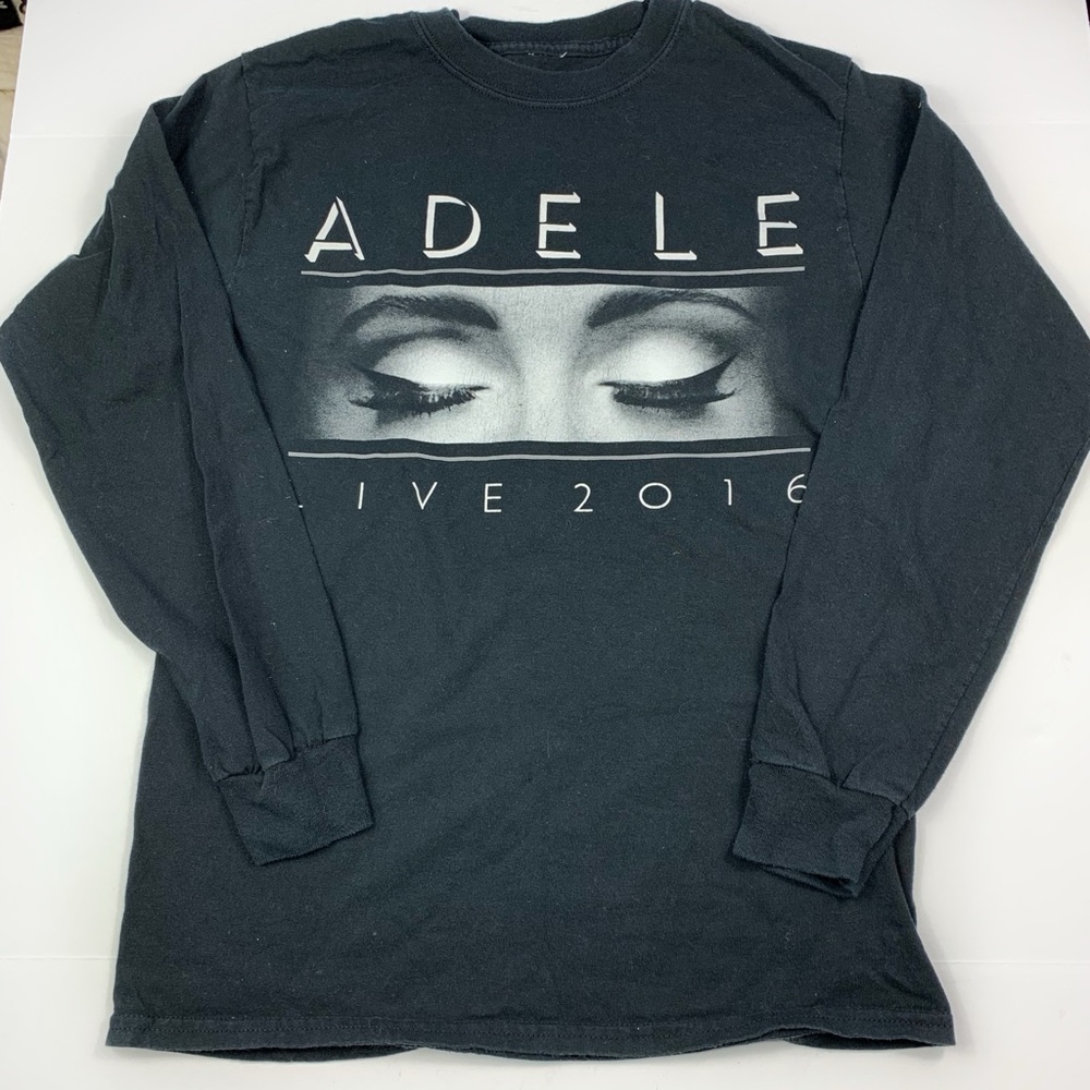 Adele Tour 2016 Long Sleeve Cotton Black Shirt S